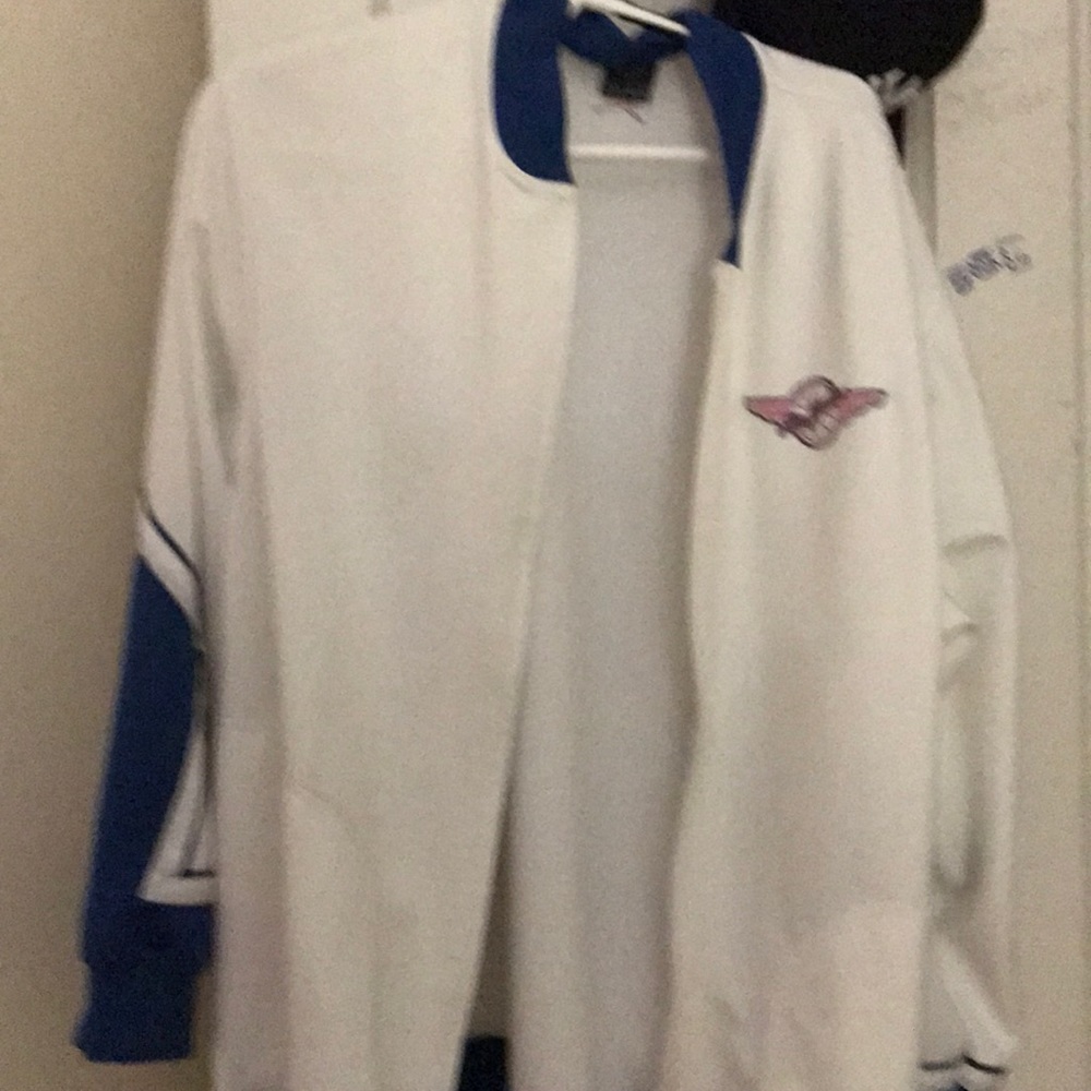 White and blue jordan fleece